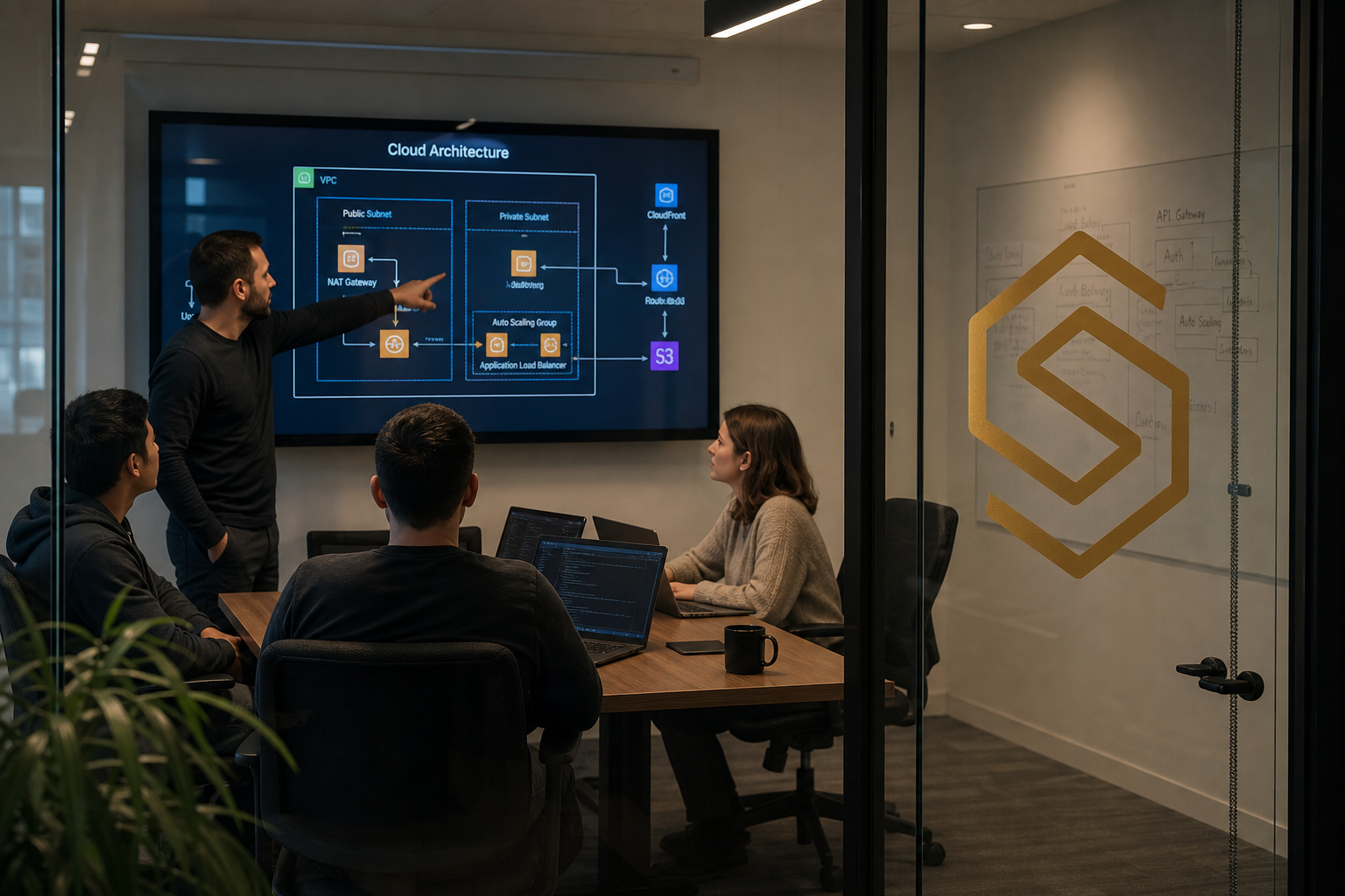 SoloForge cloud architects reviewing infrastructure